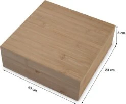 Theedoos Van ZENZYTEA® - Bamboe - Theedoos 9 Vaks - Inclusief 3 Theeblikken Voor Losse Thee - Geschikt Voor Grote & Kleine Theezakjes - Vierkant - Grote Vakken - Luxe Verpakking - Cadeau -Koffie Kortings Winkel 1200x990