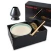 Merkloos Matcha Thee Set Inclusief Handgemaakte Matcha Kom, Bamboe Matcha Klopper, Chasen Houder Zwart En Bamboe Maatschep - Complete Matcha Set -Koffie Kortings Winkel 1200x993
