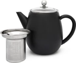 Bredemeijer - Theepot Duet Eva 1,1L Mat Zwart Met Filter - - Dubbelwandig -Koffie Kortings Winkel 1200x995 3