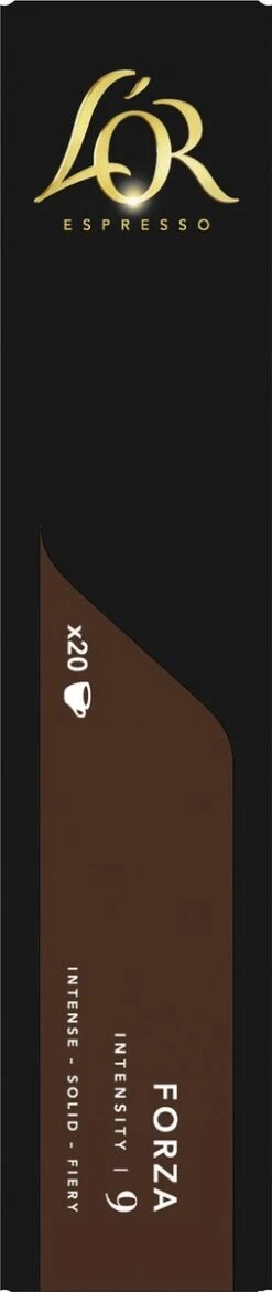 L'OR Espresso Forza Koffiecups - Intensiteit 9/12 - 10 X 20 Capsules -Koffie Kortings Winkel 253x1200
