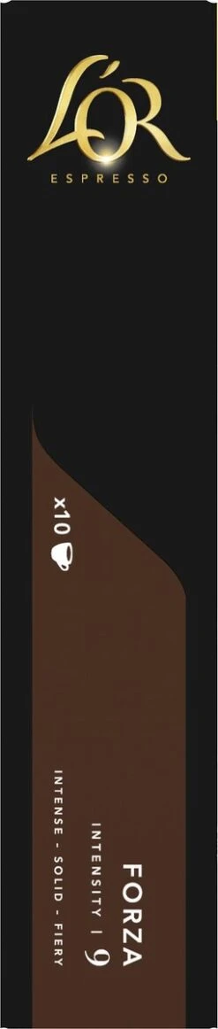 L'OR Espresso Forza Koffiecups - Intensiteit 9/12 - 10 X 10 Capsules 19 L'OR Espresso Forza Koffiecups - Intensiteit 9/12 - 10 X 10 Capsules -Koffie Kortings Winkel 255x1200 1