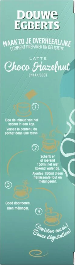 Douwe Egberts Latte Choco Hazelnut Oploskoffie - 5/9 Intensiteit - 5 X 8 Zakjes -Koffie Kortings Winkel 343x1200 5