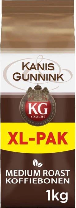 Kanis & Gunnink Medium Roast Koffiebonen - 4 X 1000 Gram - Voordeelverpakking -Koffie Kortings Winkel 443x1200