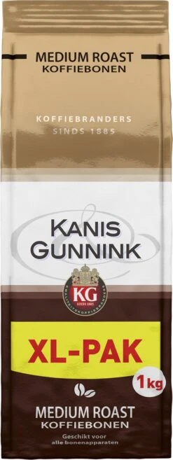 Kanis & Gunnink Medium Roast Koffiebonen - 4 X 1000 Gram - Voordeelverpakking -Koffie Kortings Winkel 451x1200