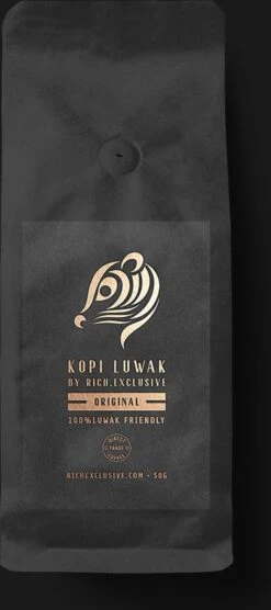 Kopi Luwak Koffie. 35 Gram Ongemalen Bonen. Direct Trade. Single Origin. The Original By Rich.Exclusive. -Koffie Kortings Winkel 533x1200 1