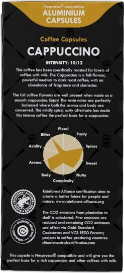 Gran Maestro Italiano - Cappuccino - Koffiecups - Nespresso Compatibel Capsules - Intense Smaak - 6 X 20 Cups -Koffie Kortings Winkel 546x1200