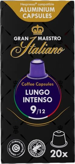 Gran Maestro Italiano - Lungo Intenso - Koffiecups - Nespresso Compatibel Capsules - Krachtige Smaak - 6 X 20 Cups 11 Gran Maestro Italiano - Lungo Intenso - Koffiecups - Nespresso Compatibel Capsules - Krachtige Smaak - 6 X 20 Cups -Koffie Kortings Winkel 552x1200