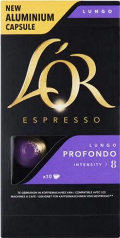 L'OR Lungo Profondo Koffiecups - Intensiteit 8/12 - 10 X 10 Capsules -Koffie Kortings Winkel 608x1200 1