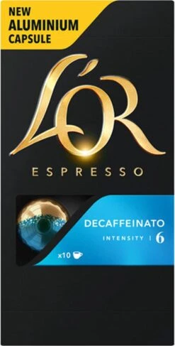 L'OR Espresso Decaffeinato Koffiecups - Intensiteit 6/12 - 10 X 10 Capsules -Koffie Kortings Winkel 609x1200