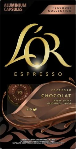 L'OR Espresso Chocolat Koffiecups - 10 X 10 Capsules 11 L'OR Espresso Chocolat Koffiecups - 10 X 10 Capsules -Koffie Kortings Winkel 612x1200