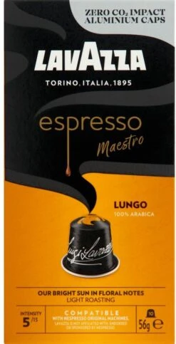 Lavazza Espresso Lungo - Aluminium Nespresso Capsules - 10 Stuks -Koffie Kortings Winkel 614x1200 2