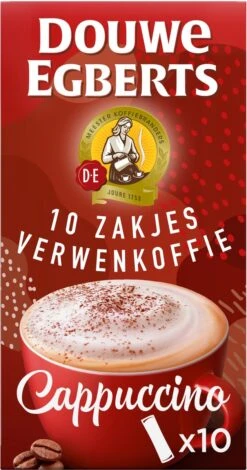 Douwe Egberts Verwenkoffie Cappuccino Oploskoffie - 5 X 10 Zakjes -Koffie Kortings Winkel 630x1200