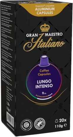 Gran Maestro Italiano - Lungo Intenso - Koffiecups - Nespresso Compatibel Capsules - Krachtige Smaak - 6 X 20 Cups 9 Gran Maestro Italiano - Lungo Intenso - Koffiecups - Nespresso Compatibel Capsules - Krachtige Smaak - 6 X 20 Cups -Koffie Kortings Winkel 644x1200 1