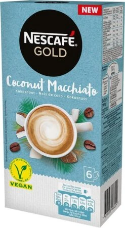 Nescafé Gold Coconut Macchiato Oploskoffie - 6 Doosjes à 6 Zakjes 14 Nescafé Gold Coconut Macchiato Oploskoffie - 6 Doosjes à 6 Zakjes -Koffie Kortings Winkel 657x1200