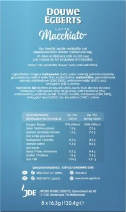 Douwe Egberts Verwenkoffie Latte Macchiato Oploskoffie - 5 X 8 Zakjes -Koffie Kortings Winkel 713x1200