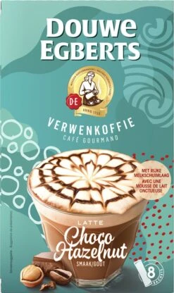 Douwe Egberts Latte Choco Hazelnut Oploskoffie - 5/9 Intensiteit - 5 X 8 Zakjes -Koffie Kortings Winkel 713x1200 4