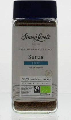 Simon Lévelt | Cafeïnevrije Oploskoffie Premium Organic Coffee - 100g -Koffie Kortings Winkel 720x1200