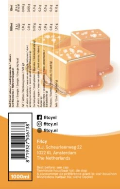 Fitcy | Koffiesiroop | Salted Caramel | Barista Syrup | Zero | Vegan | Vetvrij | Suikervrij | Keto-vriendelijk | Koffie | Siroop | MET DOSEERPOMP | 1L -Koffie Kortings Winkel 764x1200