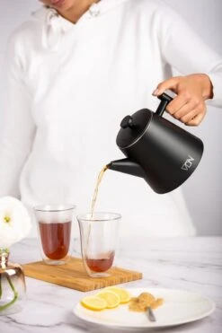 VDN RVS Theepot Dubbelwandig Met Filter - Zwarte Theekan 1 Liter - 902 -Koffie Kortings Winkel 800x1200 31