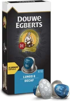 Douwe Egberts Lungo Decaf Koffiecups - Intensiteit 6/12 - 10 X 10 Capsules -Koffie Kortings Winkel 836x1200