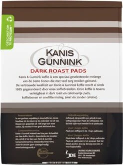 Kanis & Gunnink Dark Roast Koffiepads - 10 X 36 Pads -Koffie Kortings Winkel 894x1200