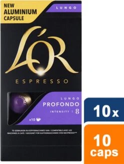 L'OR Lungo Profondo Koffiecups - Intensiteit 8/12 - 10 X 10 Capsules -Koffie Kortings Winkel 909x1200 2