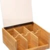 Theedoos/theekist Bruin/zwart 6-vaks 22 X 21 Cm Van Bamboe Hout - Theezakjes Doos/kist -Koffie Kortings Winkel 934x1200 2