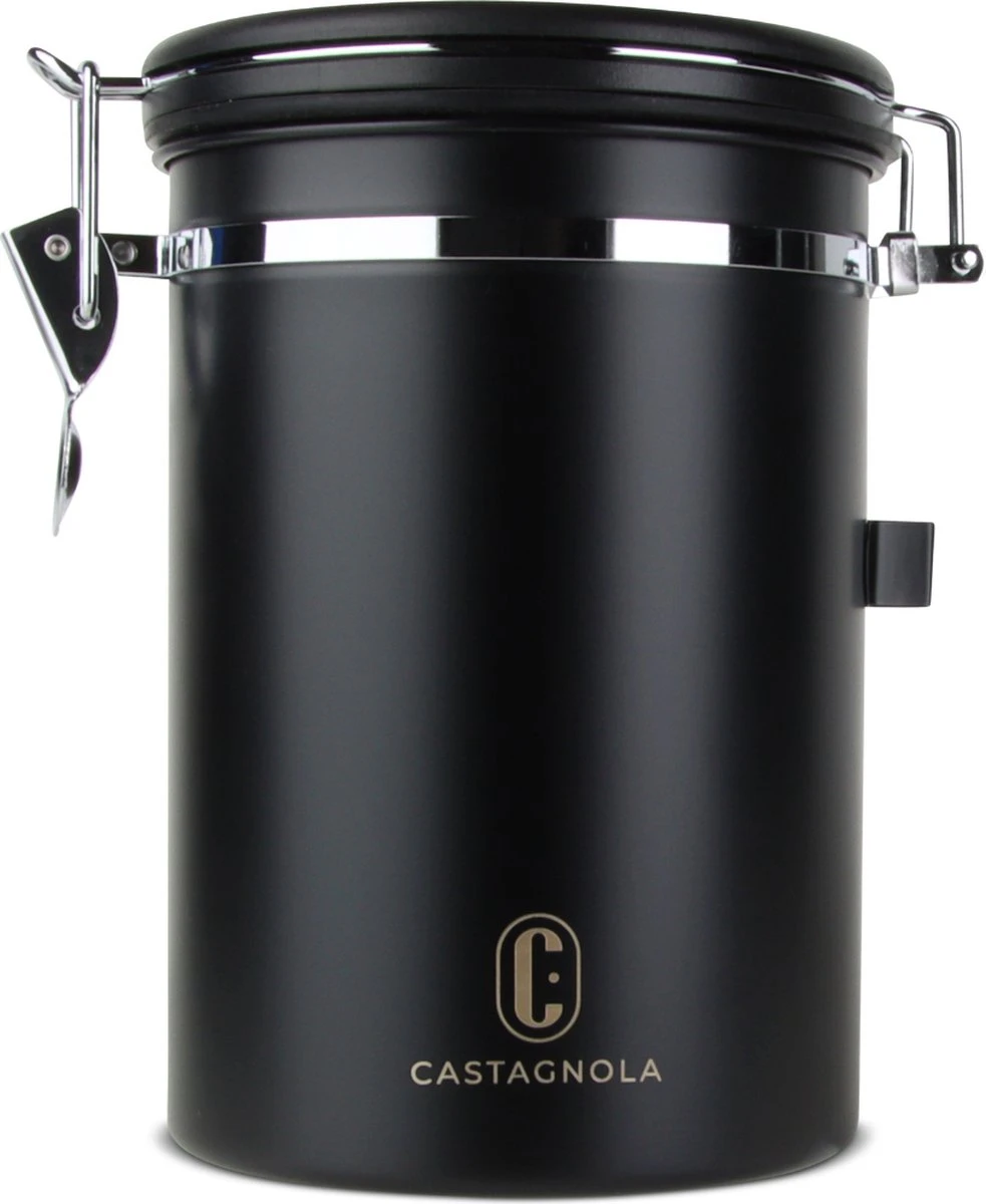 Castagnola Koffie Bewaarbus - Luchtdicht Met CO2 Uitlaat - Voor 600 Gram Koffiebonen - Koffieblik Matzwart Voorraadbussen - Voorraadbus - 1.8L 9 Castagnola Koffie Bewaarbus - Luchtdicht Met CO2 Uitlaat - Voor 600 Gram Koffiebonen - Koffieblik Matzwart Voorraadbussen - Voorraadbus - 1.8L - Afbeelding 7