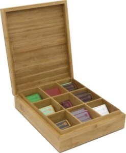 Bredemeijer - Theedoos 9-vaks Gesloten Bamboe Natural -Koffie Kortings Winkel 986x1200 2