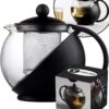 Tolussa Premium Theepot Glas Met Filter - 1.25L - Zwart - Isolerend - Lekt Niet -Koffie Kortings Winkel 998x1200 1